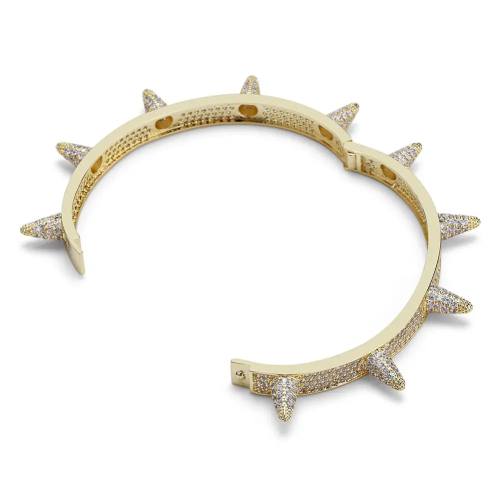 Iced Spike Bracelet in Yellow Gold | - The Icetruck