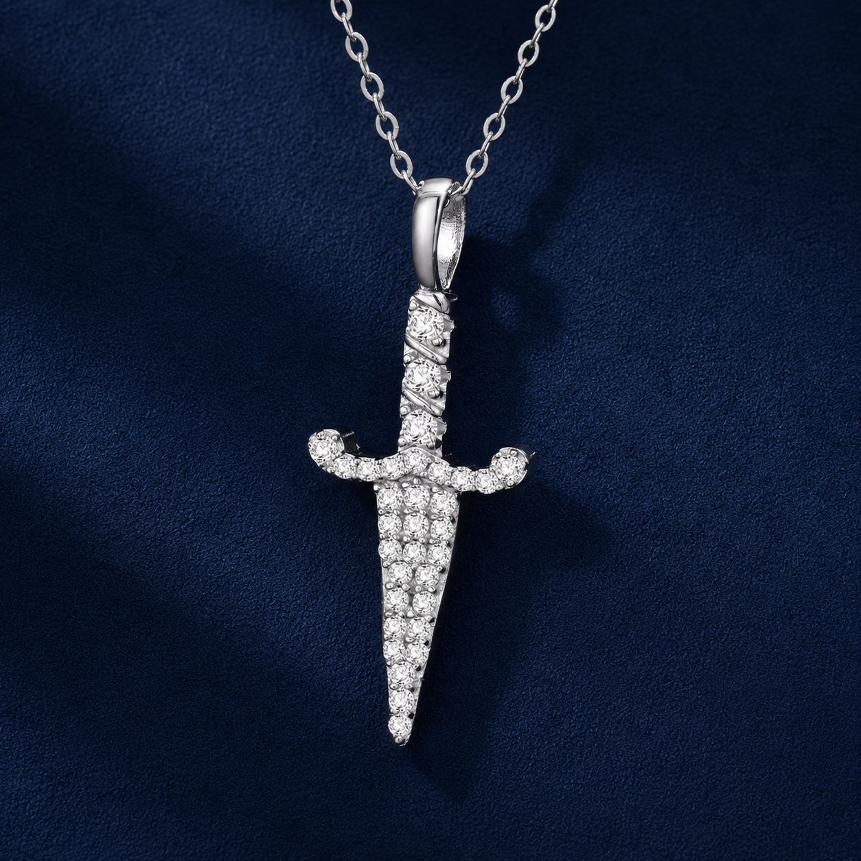 S925 Moissanite Dagger Pendant
