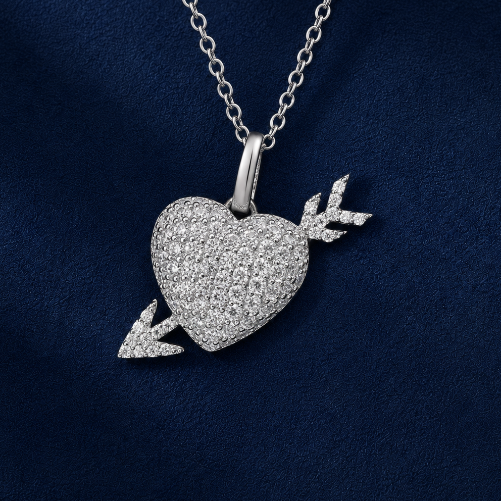 S925 Moissanite Cupid Heart Pendant