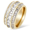 Charger l&#39;image dans la galerie, Layered Baguette Band Ring in Yellow Gold 1164.7mmGoldVermeilmadetoorder  The Icetruck