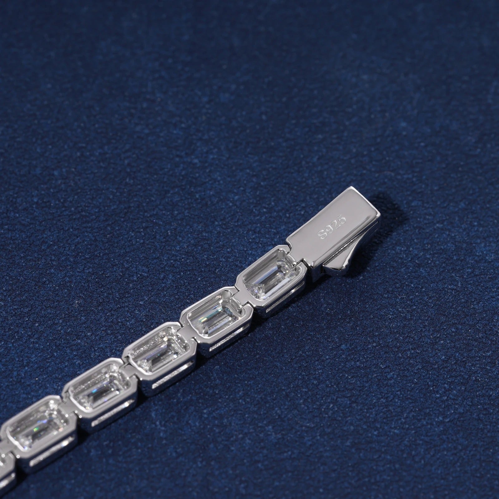 Moissanite Royale Baguette Tennis Bracelet in 925 Silver