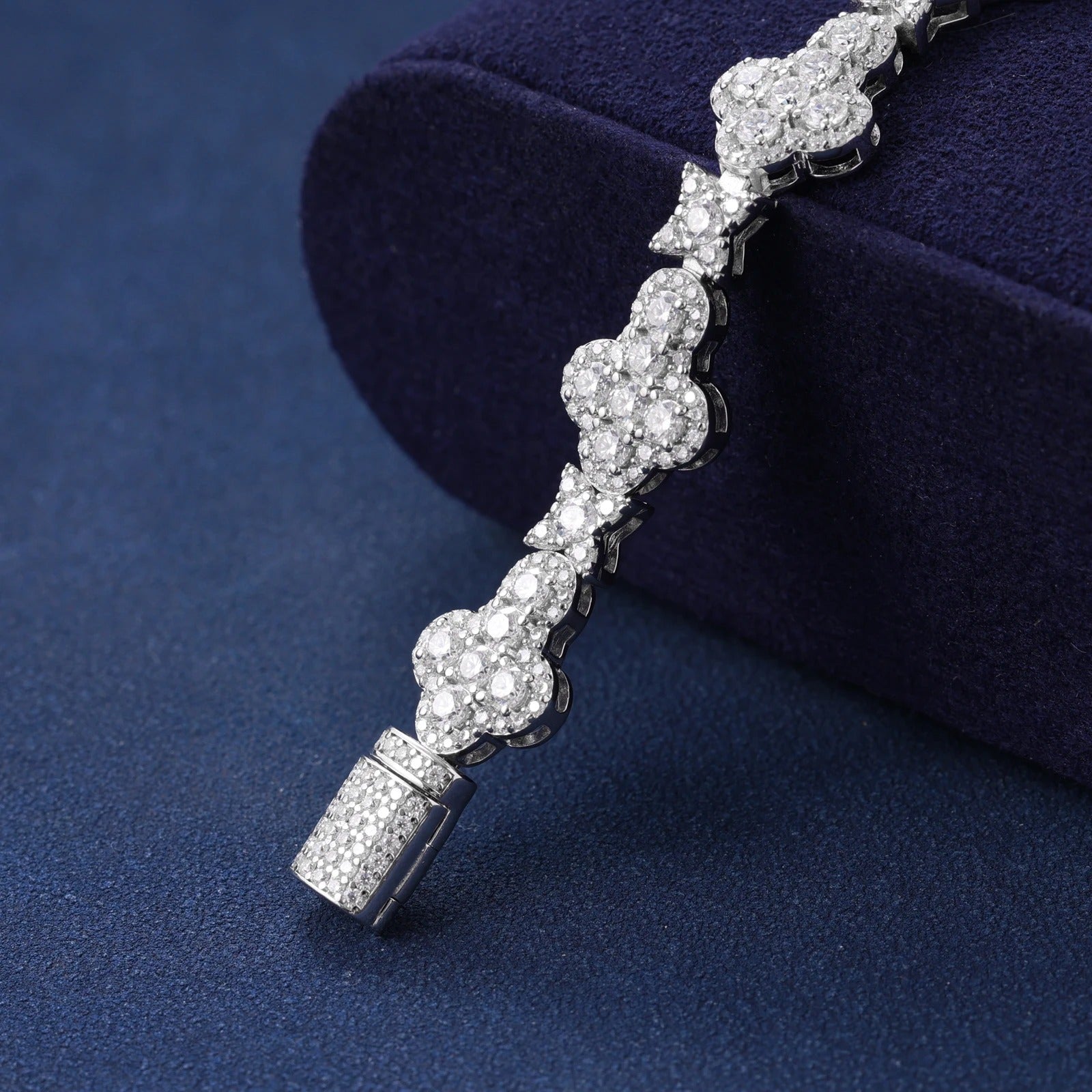 Moissanite Stellar Cross Bracelet in 925 Silver