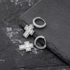 Load image into Gallery viewer, Princess Cut Diamond Cross Earrings in White Gold | - The Icetruck