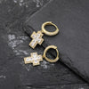 Load image into Gallery viewer, Princess Cut Diamond Cross Earrings in Yellow Gold | - The Icetruck