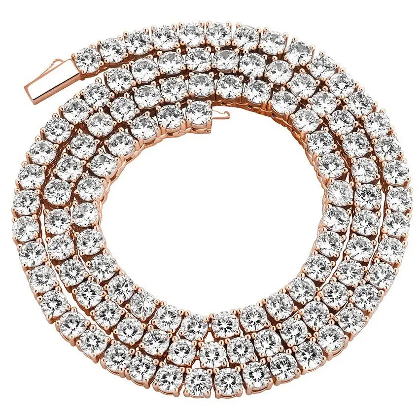 Round Cut Tennis Chain in Rose Gold 2461cm5mm  The Icetruck