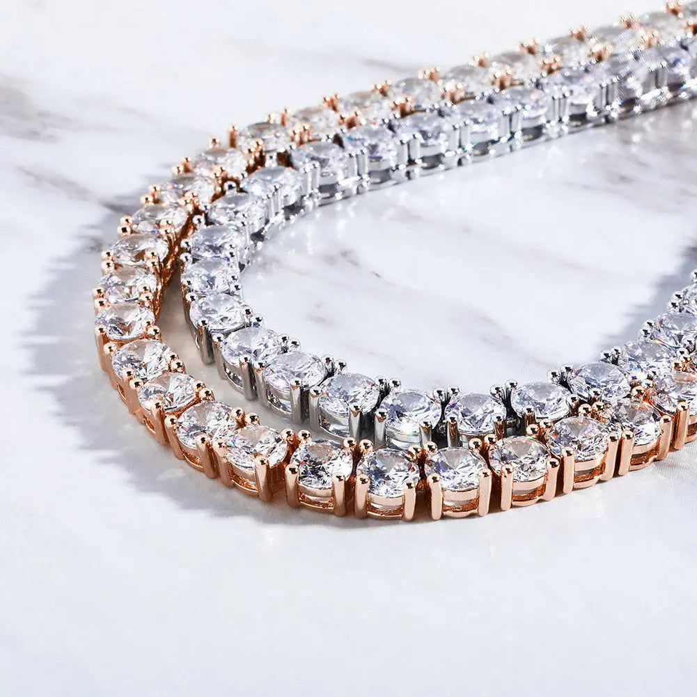 Round Cut Tennis Chain in Rose Gold   The Icetruck