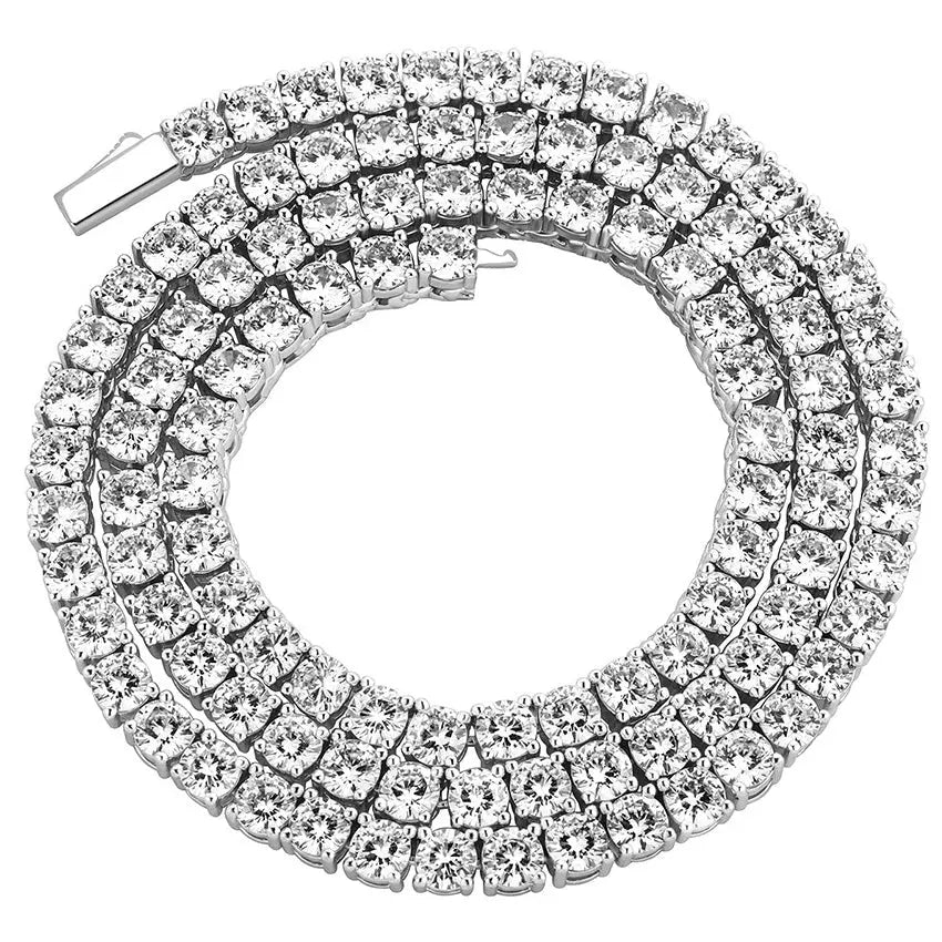 Round Cut Tennis Chain in White Gold 2461cm5mm  The Icetruck
