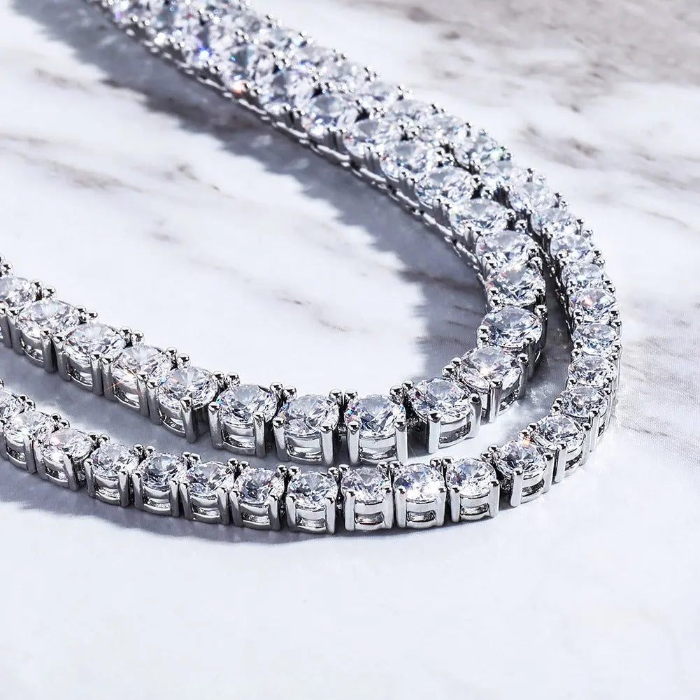 Round Cut Tennis Chain in White Gold   The Icetruck
