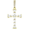 Load image into Gallery viewer, Tapered Baguette Diamond Cross Pendant 18kYellowGoldPlated  The Icetruck