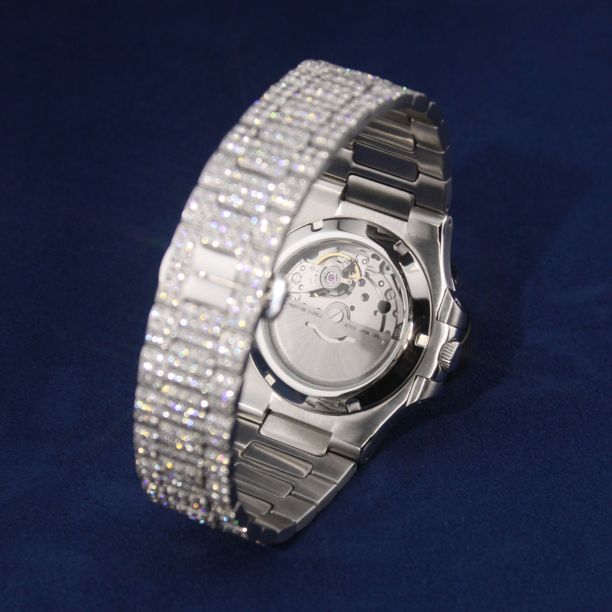 Iced Monarque Watch in White Gold