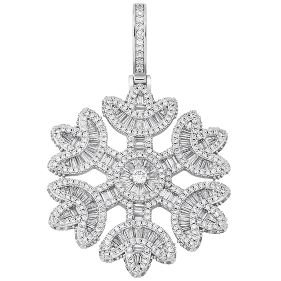 Baguette Diamond Snowflake Pendant
