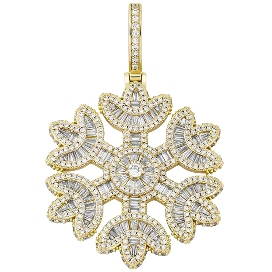 Baguette Diamond Snowflake Pendant