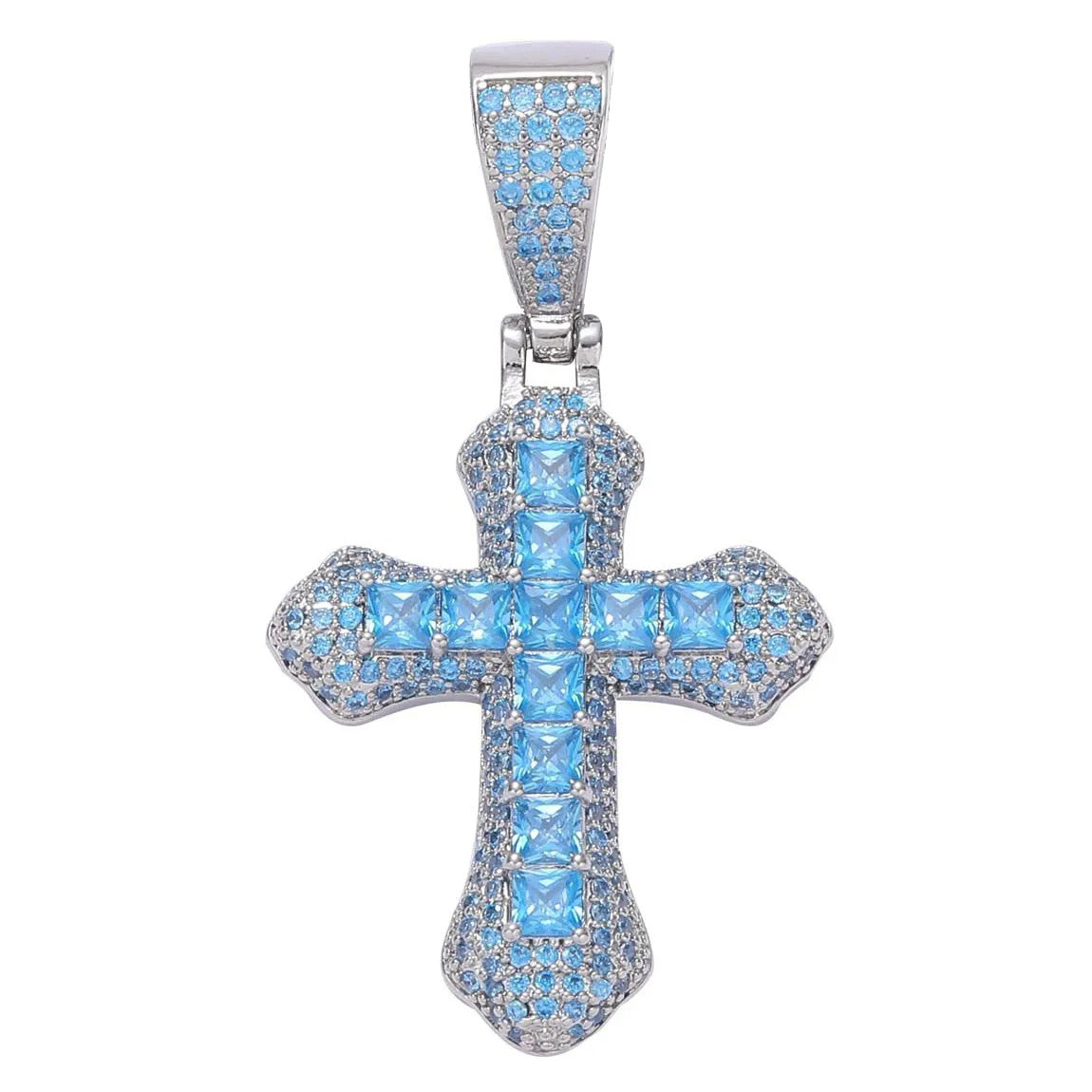 Blue Diamond Cross Pendant